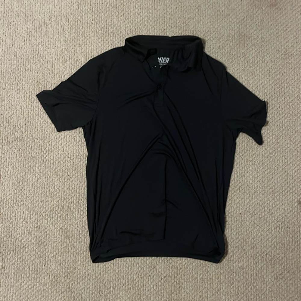 Black plain polo shirt